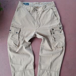 Polo Ralph Lauren Pants Mens 35x30 3D Cargo Pocket Paratrooper Army Utility vtg